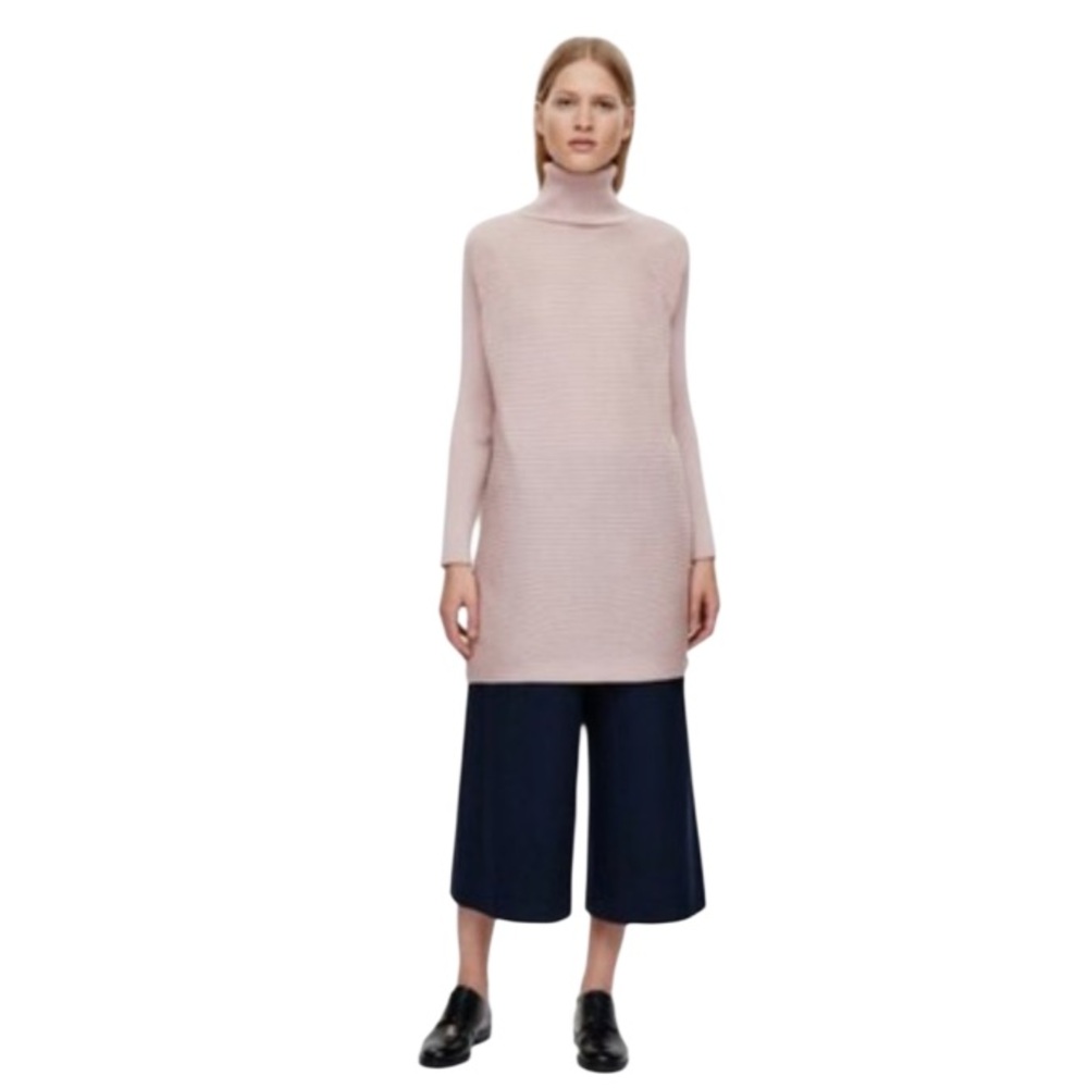 COS Turtleneck Merino Wool Knit Tunic Sweater